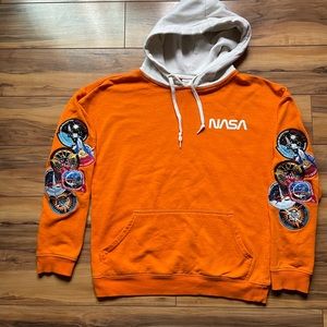 PacSun | Shirts | Pacsun Buzz Aldrin Nasa Orange Hoodie Wpatches | Poshmark